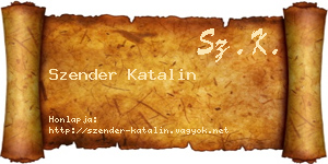 Szender Katalin névjegykártya