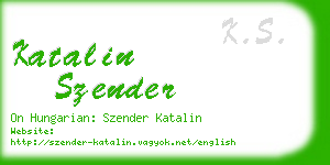 katalin szender business card